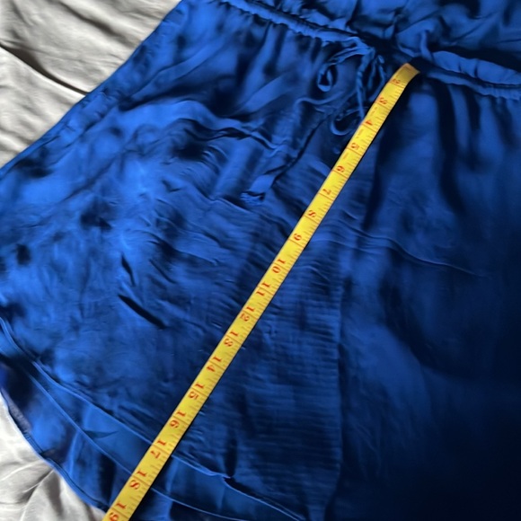Babaton Aritzia Dress Benedict Silk Sleeveless Drawstring Waist Blue Sz. L - Picture 5 of 10